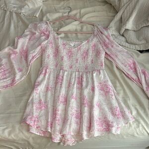 Altar’d StateFloral Pink and White romper